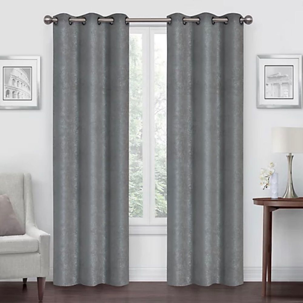 NWT Set of 2 Simply Essential Shimmer 84”  Room Darkening Panels in Grey